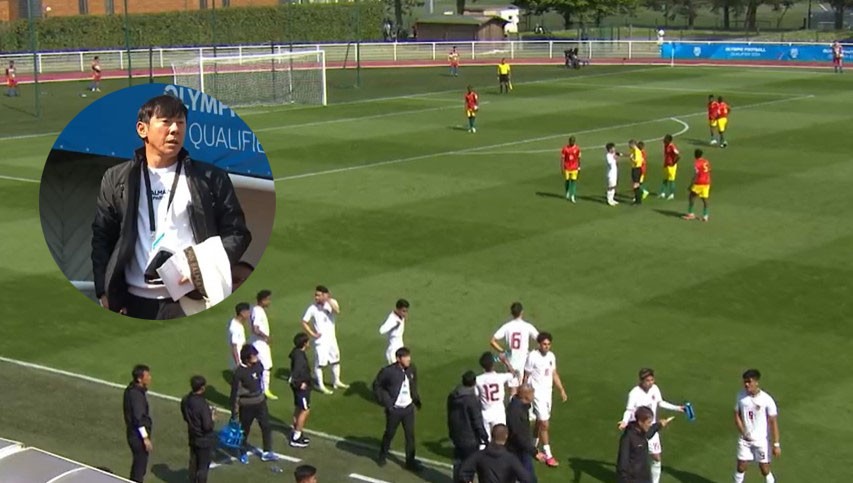 HLV Shin Tae Yong bị đuổi khỏi sân trong ngày giấc mơ Olympic của U23 Indonesia tan vỡ