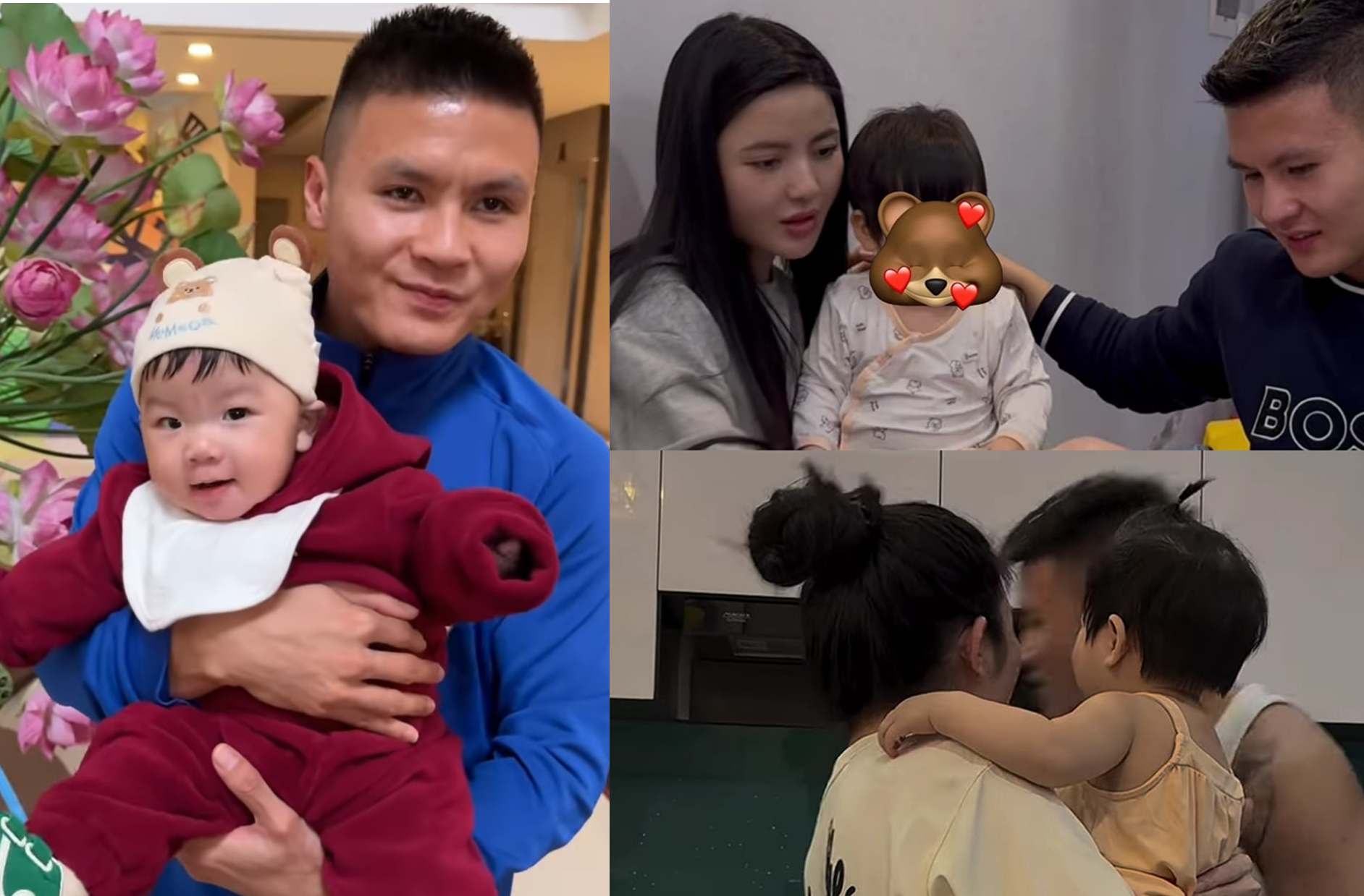 Không ngại giá rét, vợ con Quang Hải lặn lội đường xa đến sân Việt Trì tiếp lửa