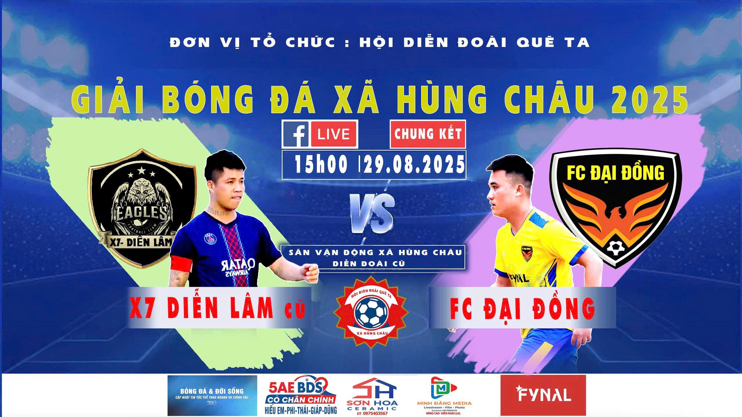 Chung kết giải bóng đá Hùng Châu 2025: Khát vọng, niềm tin và cảm xúc thăng hoa