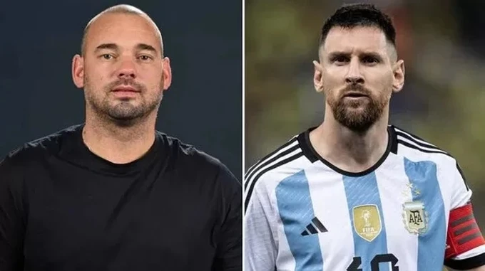 Phản ứng của Wesley Sneijder khi để vuột Quả bóng vàng vào tay Lionel Messi